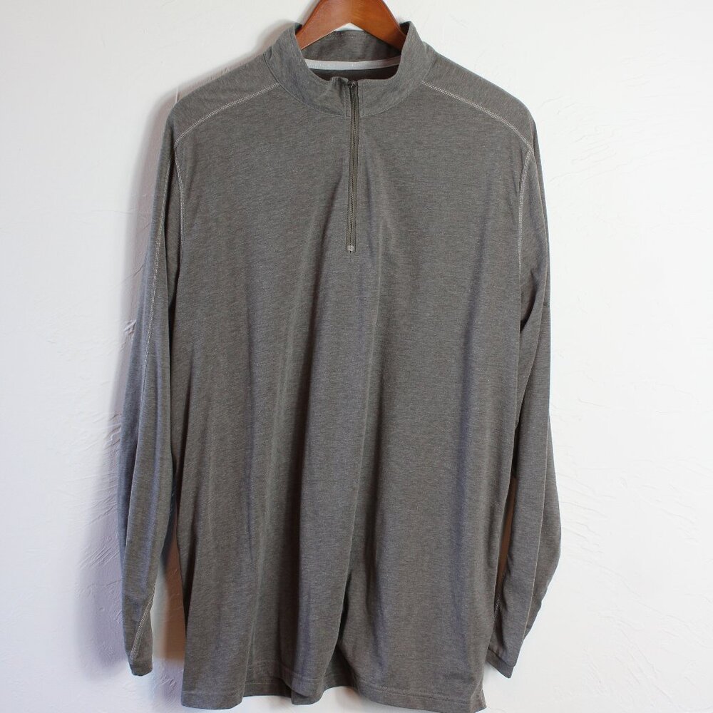 ExOfficio Mens 1/4 Zip Pullover Shirt Dri Release Long Sleeve Gray XLarge